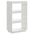 vidaXL Knižnica/deliaca stena biela 60x35x103 cm masívna borovica