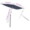 vidaXL Tieniaci nadstavec v tvare T modrý 170x170x(113-182,5) cm