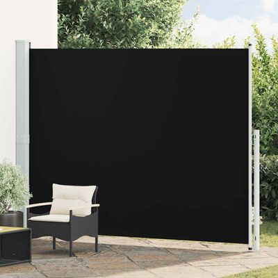 vidaXL Zaťahovacia bočná markíza na terasu 220x314 cm, čierna