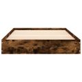 vidaXL Posteľný rám bez matraca dymový dub 75x190 cm kompozitné drevo