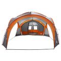 vidaXL Bočný stan Šedá a oranžová 410 x 410 x 250 cm Polyester a oceľ