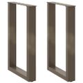 vidaXL Nohy k jedálenskému stolu v tvare U, 2 ks, prírodná oceľ, 50 x (72-73) cm, oceľ