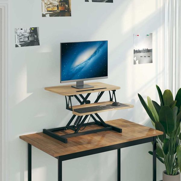 vidaXL Nastaviteľný pracovný stôl 60x40x(13-41,5) cm oceľ a spr. drevo