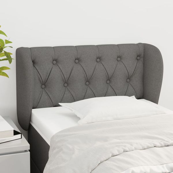 vidaXL Čelo postele so záhybmi tmavosivé 83x23x78/88 cm látka