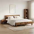 vidaXL Rám postele Staré drevo 135 x 190 cm Kompozitné drevo