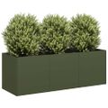 VidaXL kvetináč Olive Green 120x40x40 cm Oceľ valcovaná za studena