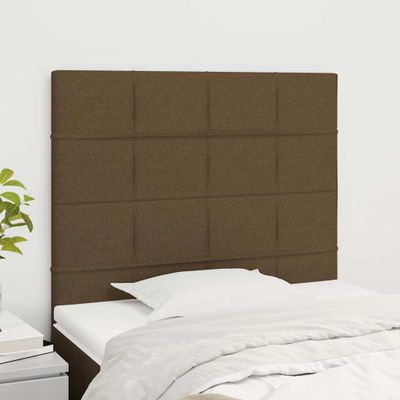 vidaXL Čelo postele tmavohnedé 100x5x118/128 cm látkové