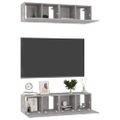 vidaXL TV skrinky 4 ks, betónovo sivé 60x30x30 cm, kompozitné drevo