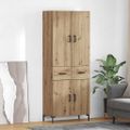 vidaXL Highboard Remeselný dub 69,5 x 34 x 180 cm Kompozitné drevo