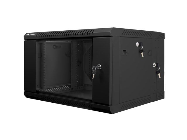 LANBERG RACKOVÁ SKRIŇA 19'' DVOJDIELNA NÁSTENNÁ 6U/600X600 (FLAT PACK) ČIERNA