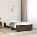 vidaXL Posteľný rám bez matraca hnedý dub 90x200 cm kompozitné drevo