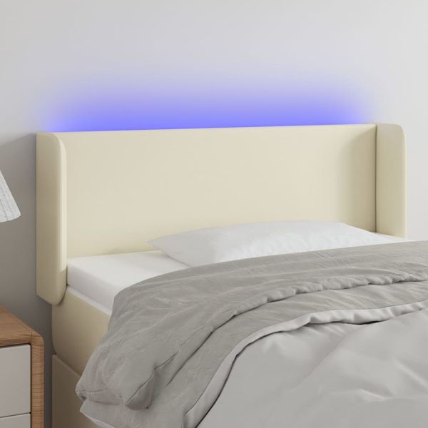 vidaXL Čelo postele krémové 83x16x78/88 cm umelá koža