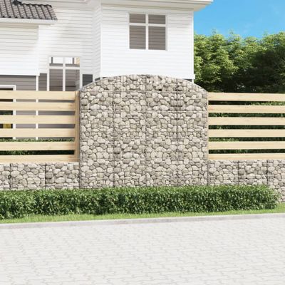 vidaXL Oblúkový gabionový kôš 200x50x180/200 cm pozinkované železo