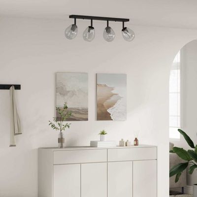 vidaXL Stropné bodové svetlo Čierna 73.5 x 13 x 26 cm Sklo a kov