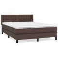vidaXL Boxspring posteľ s matracom hnedá 140x190 cm umelá koža
