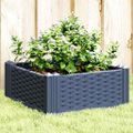 vidaXL Záhradný kvetináč s kolíkmi modrosivý 42,5x42,5x28,5 cm PP