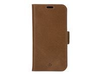 Puzdro s klapkou na mobilný telefón - koža full-grain - bronz - pre Apple iPhone 13