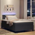 vidaXL LED box s pružinami Tmavo šedá a biela 120 x 200 cm