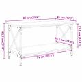 vidaXL Konferenčný stolík Staré drevo 80 x 45 x 45.5 cm