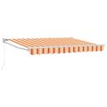 vidaXL Sklopná markíza Žltá, oranžová a biela 3,5 x 2 m