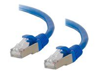 Patch kábel - RJ-45 (M) do RJ-45 (M) - 30 m - STP - CAT 6a - lisovaný, prevedenie bez hrbolčekov, lícna - modrá