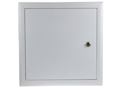 Kovový rozvádzač montážna skriňa pod omietku 300x300x120mm OMP-3, lesklá biela