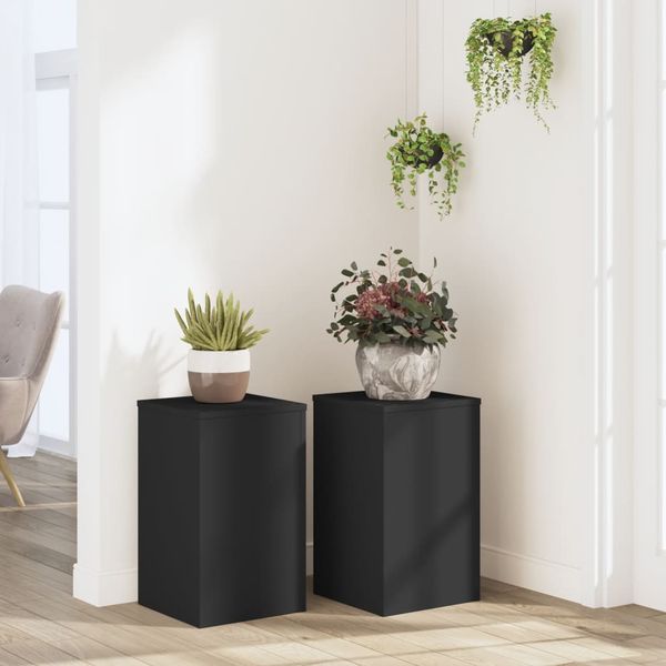 vidaXL Stojany na rastliny 2 ks čierne 30x30x50 cm kompozitné drevo