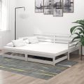 vidaXL Rozkladacia denná posteľ 2x(90x200) cm, biela, borovicový masív