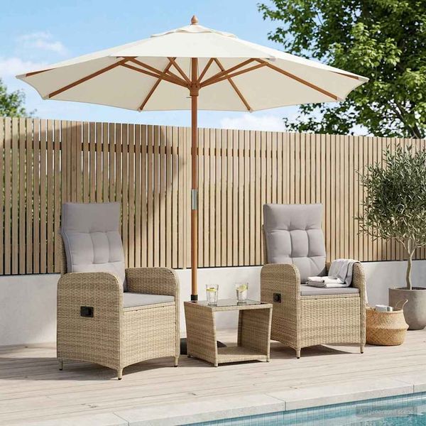 vidaXL Záhradný lounge set 3 ks Beige a svetlo šedá