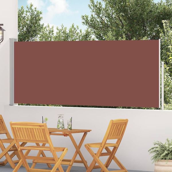 vidaXL Zaťahovacia bočná markíza na terasu 120x500 cm, hnedá