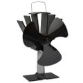 vidaXL Teplom poháňaný ventilátor na krb s 3 lopatkami čierny