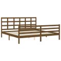 vidaXL Posteľný rám s čelom medovo-hnedý 200x200 cm masívne drevo