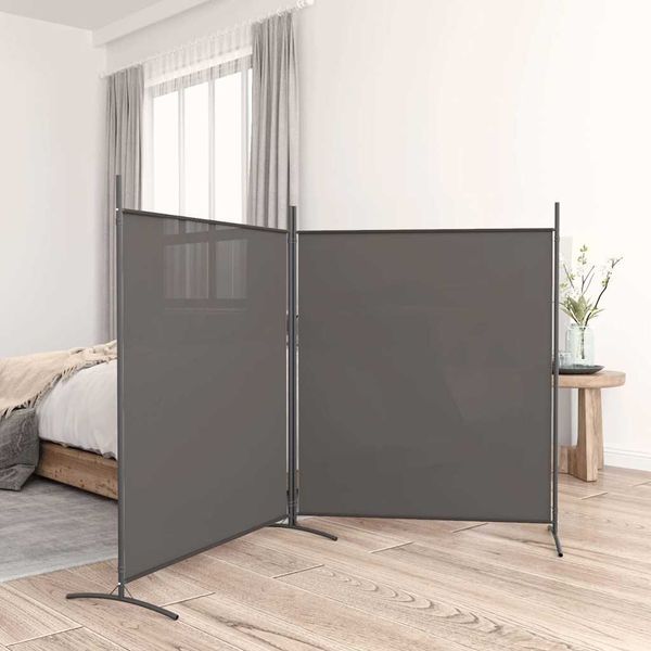 vidaXL 2-panelový paraván antracitový 348x180 cm látkový