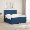 vidaXL LED boxspring posteľ s matracom Modrá 140 x 200 cm Látka