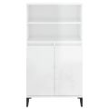 vidaXL Vysoká skrinka vysoký lesk biela 60x36x110 cm spracované drevo