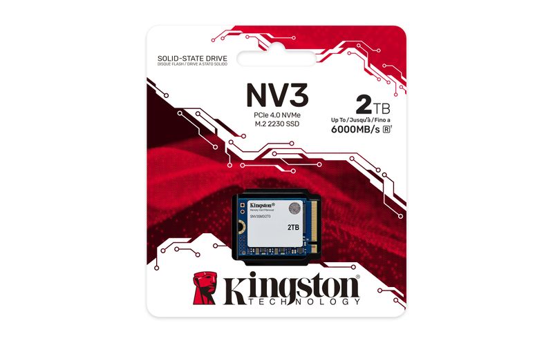 Kingston NV3 2230/2TB/SSD/SAS/M.2 NVMe/5R KINGSTON NV3 SSD 2TB / NVMe M.2 PCIe Gen4 / Interný / M.2 2230