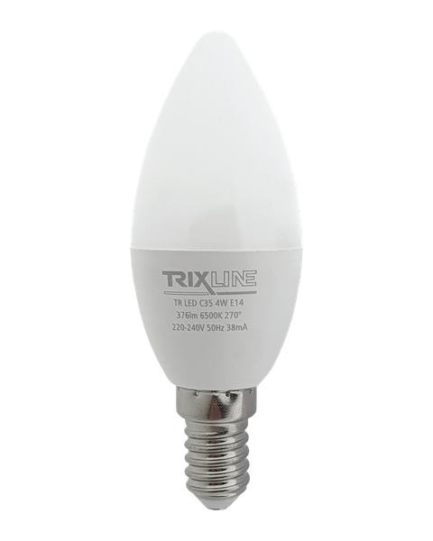 LED žiarovka Trixline 4W 376lm E14 C35 studená biela