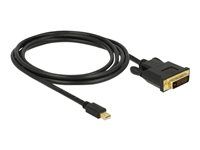 Kábel adaptéra - jeden spoj - Mini DisplayPort (M) do DVI-D (M) - DisplayPort 1.1 - 2 m - pasívny, krídlové skrutky - čierna