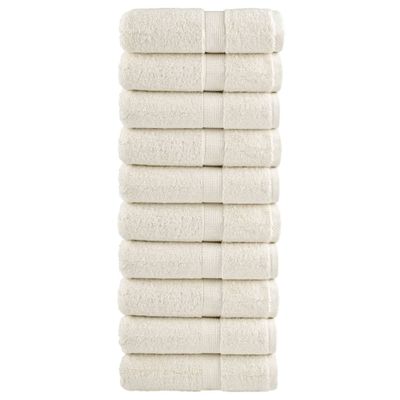 vidaXL Prémiové umývacie utierky SOLUND 10 ks krémové 30x30 cm 600 g/m²