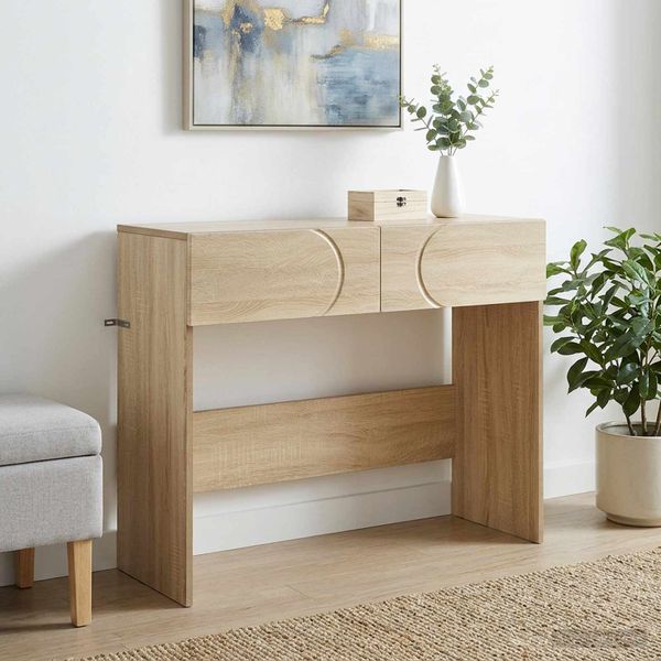 vidaXL Konzolový stôl Dub sonoma 96,5 x 38 x 75 cm Kompozitné drevo