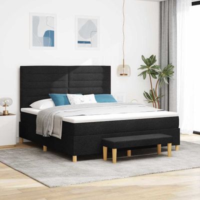 vidaXL Posteľ s pružinovým rámom Čierna 200 x 180 cm látka