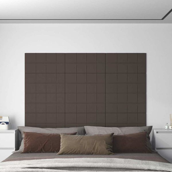 vidaXL Nástenné panely 12 ks sivohnedé 60x30 cm látka 2,16 m²