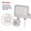 LED reflektor GLARO EMOS ZS2314W s pohybom detektorom, 10 W, biela, IP54, 1000 lm, neutrálna biela