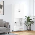 vidaXL Vysoká skrinka lesklá biela 69,5x34x180 cm spracované drevo