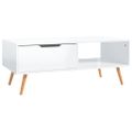 vidaXL Konferenčný stolík, lesklý biely 100x49,5x43cm kompozitné drevo