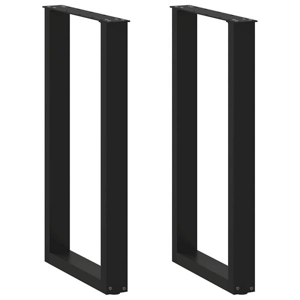 vidaXL Nohy barového stola v tvare U, 2 ks, čierne, 50 x (90-91) cm, oceľové