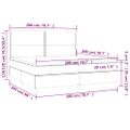 vidaXL Posteľ boxsping s matracom a LED krémová 200x200 cm látka