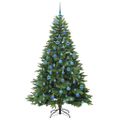 vidaXL Umelý vianočný stromček s 300 LED-i Zelená 180 cm PE a PVC