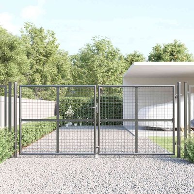 vidaXL Pletená záhradná brána antracitová 300x125 cm pozinkovaná oceľ
