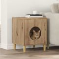 vidaXL Mačka Dom Dub artisan 42,5 x 40 x 53 cm Kompozitné drevo
